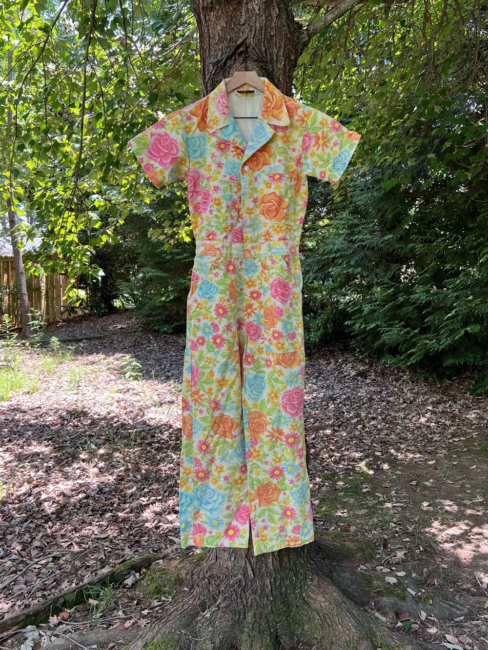 Big Bud Press Vintage Wallpaper Short Sleeve Jumpsuit Size S - Picture 2 of 8